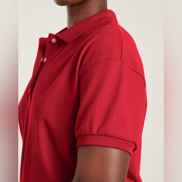 Everlane The Oversized Polo. Size XS. Goji Berry Red. - Picture 3 of 12